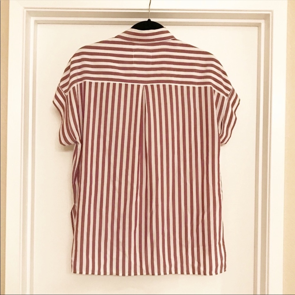 Rails Red And White Stripped Button Down Xs - image 3